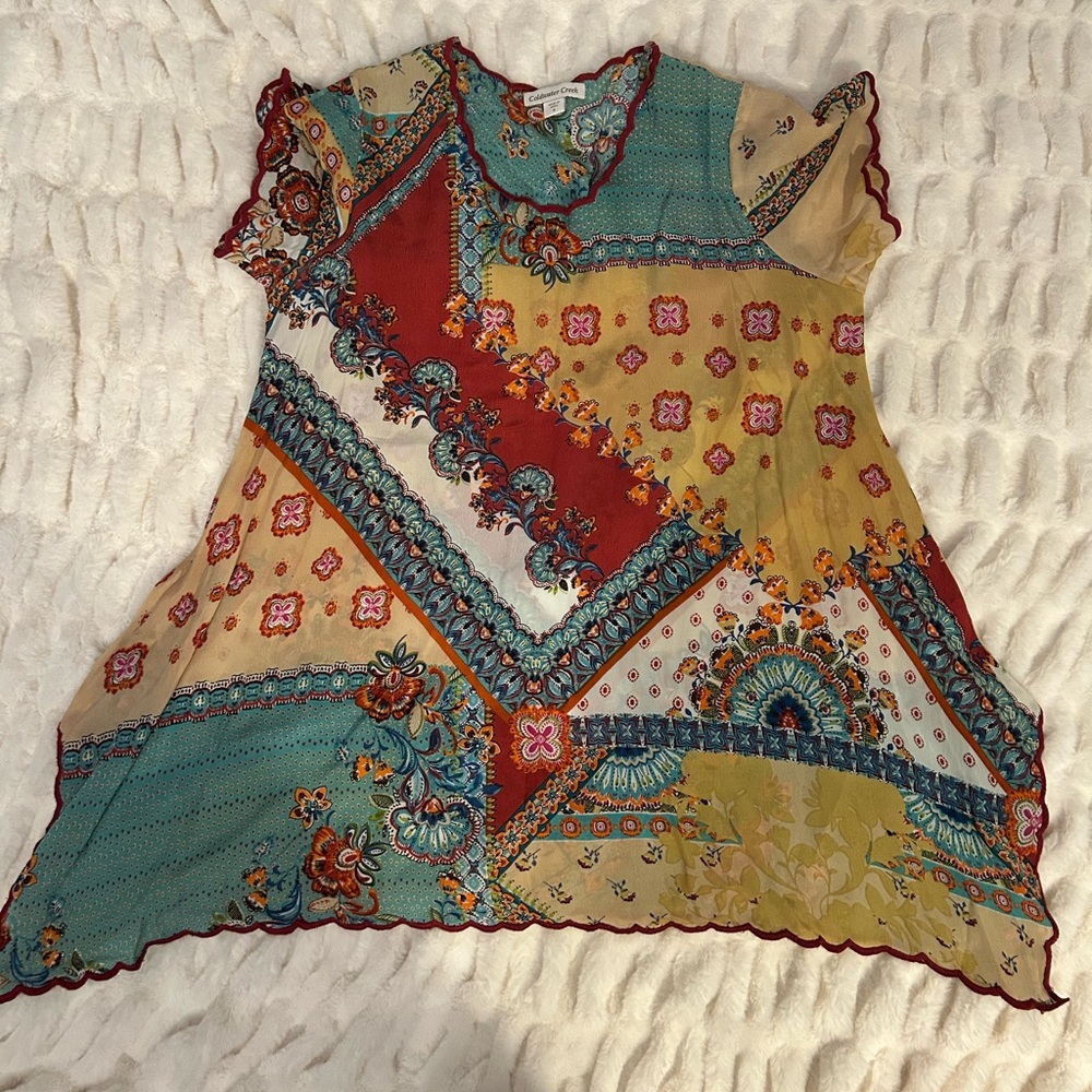 Coldwater Creek Patchwork Tunic Top – Size Small